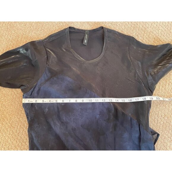 Coco + Juan Maxi Asymmetrical Black Navy Long Sleeve Dress - Picture 6 of 11